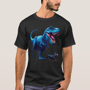 Funny Dinosaur Dachshund Walking Dog Lover T-Shirt