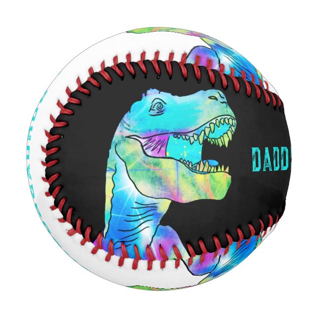Funny Dinosaur Dad Quote Baseball (Front Left)