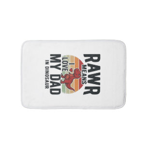 Funny Dinosaur Dad RAWR Vintage Shirt Design_1 Bath Mat