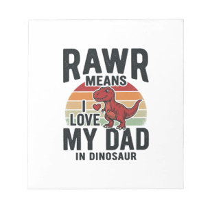 Funny Dinosaur Dad RAWR Vintage Shirt Design_1 Notepad