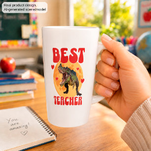 Funny Dinosaur Dino Best Teacher Latte Mug