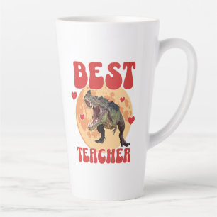 Funny Dinosaur Dino Best Teacher Latte Mug