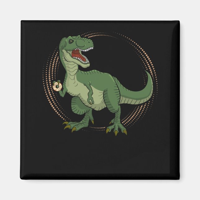 Funny Dinosaur Donut Boys Dino Lover Magnet (Front)