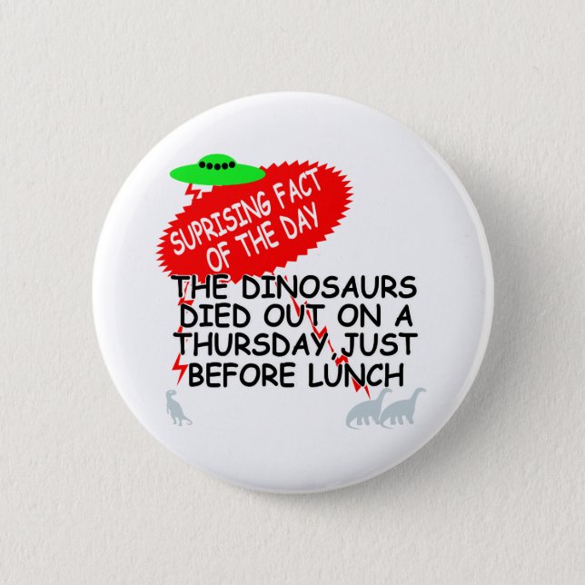 Funny Dinosaur extinction 6 Cm Round Badge (Front)