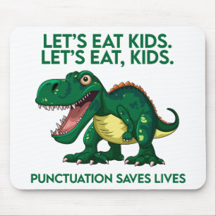 Funny Dinosaur Grammar Lesson Mouse Mat