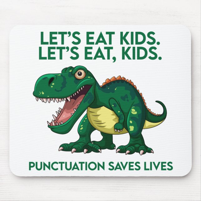 Funny Dinosaur Grammar Lesson Mouse Mat (Front)