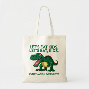 Funny Dinosaur Grammar Lesson Tote Bag