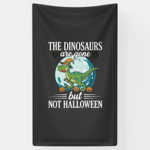 Funny Dinosaur Halloween Witch Graphic Banner