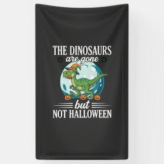 Funny Dinosaur Halloween Witch Graphic Banner