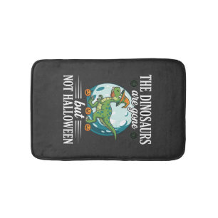 Funny Dinosaur Halloween Witch Graphic Bath Mat