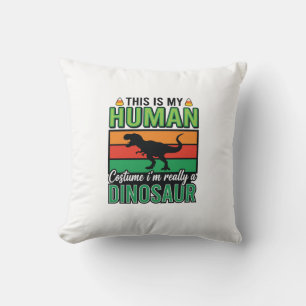 Funny Dinosaur Human Costume Halloween Cushion