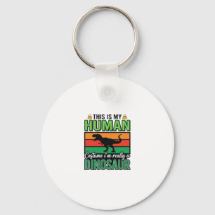 Funny Dinosaur Human Costume Halloween Key Ring