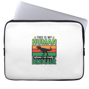 Funny Dinosaur Human Costume Halloween Laptop Sleeve