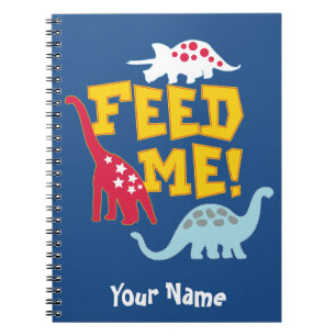 Funny Dinosaur Kids' Royal Blue Personalised Notebook