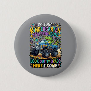 Funny Dinosaur Kindergarten Graduation - Look Out 6 Cm Round Badge