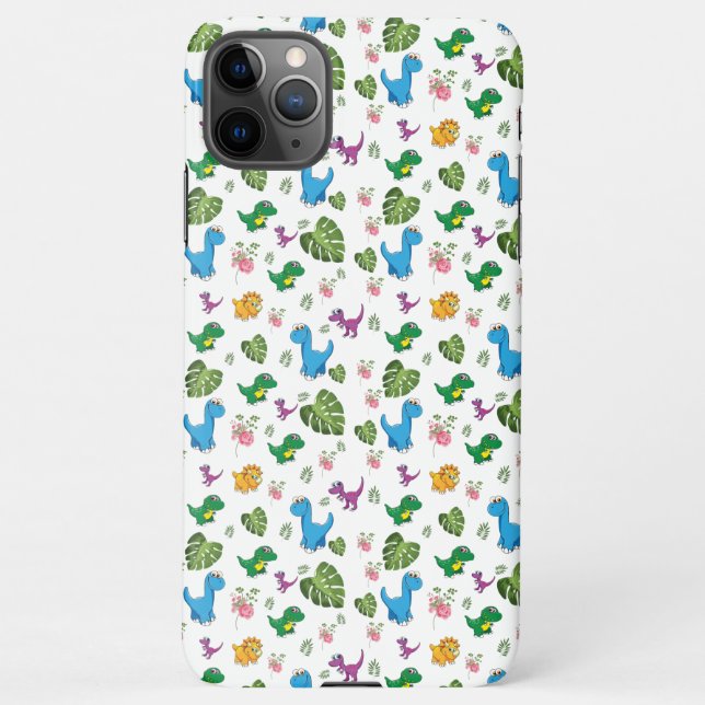 Funny Dinosaur, leaves iPhone Case (Back)