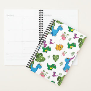 Funny Dinosaur, leaves Planner