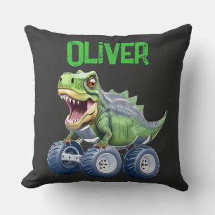 Funny dinosaur monster truck  cushion