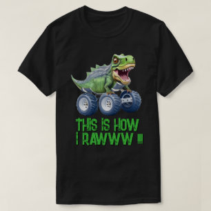 Funny dinosaur monster truck Mens T-Shirt