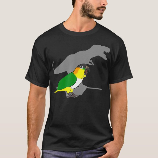 Funny Dinosaur Parrot Birb memes Black headed T-Shirt (Front)