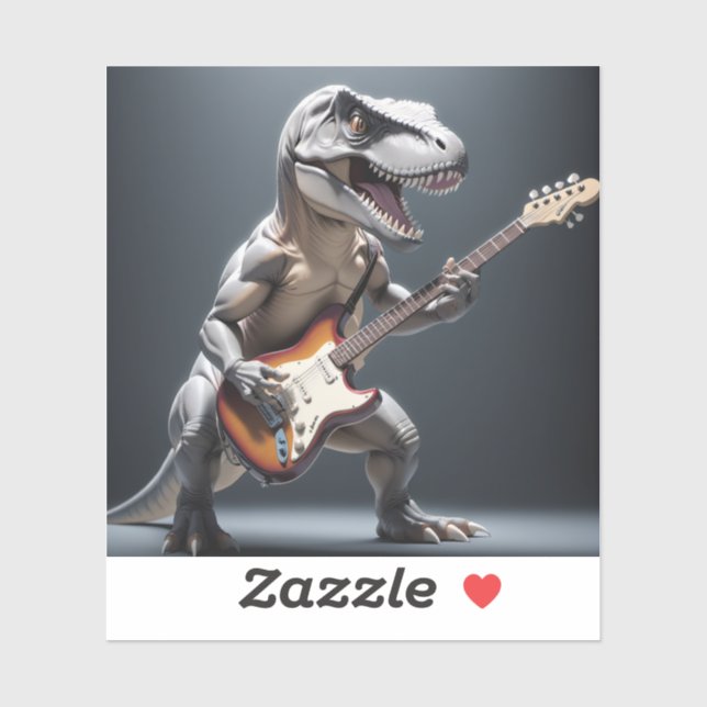 Funny Dinosaur Playing Guitar Art (Sheet)