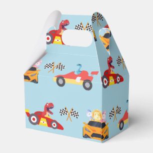 Funny Dinosaur racing car boy kids Birthday party Favour Box