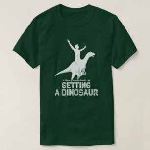 Funny Dinosaur Rider History Repeats Humor T-Shirt