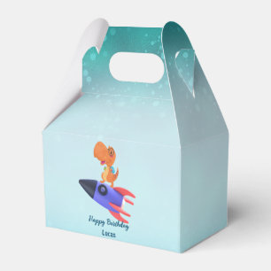 Funny dinosaur rocket back 2 School Birthday party Favour Box