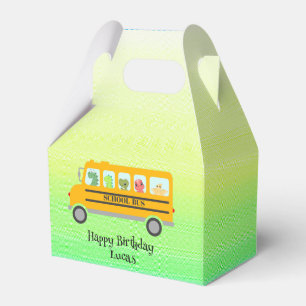 Funny dinosaur school Bus Birthday party DIY Name Favour Box