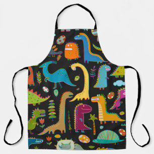 Funny dinosaur seamless pattern apron