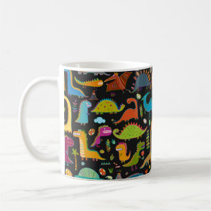 Funny dinosaur seamless pattern coffee mug