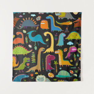 Funny dinosaur seamless pattern tapestry