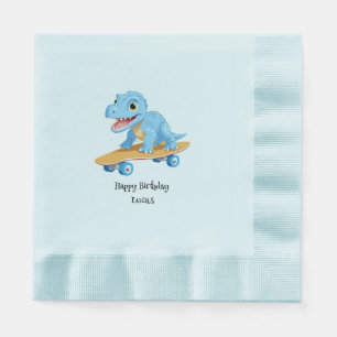 Funny dinosaur Skateboard Birthday party boys Napkin