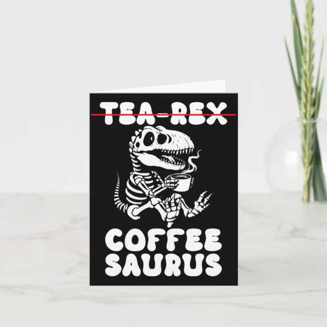 Funny Dinosaur Skeleton Costume Goth Tea-Rex Card (Front)