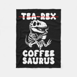 Funny Dinosaur Skeleton Costume Goth Tea-Rex Fleece Blanket