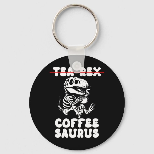 Funny Dinosaur Skeleton Costume Goth Tea-Rex Key Ring (Front)