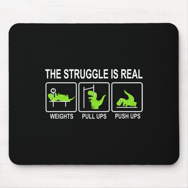 Funny Dinosaur Sports Gym Bench Press Pull-ups Pus Mouse Mat (Front)