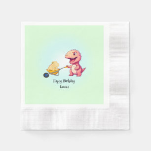 Funny dinosaur straw cart Birthday boys party  Napkin