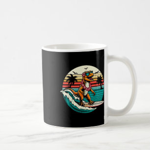 Funny Dinosaur Surfboard Beach Summer Surfing Trex Coffee Mug