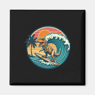 Funny Dinosaur Surfboard Beach Summer Surfing Trex Magnet