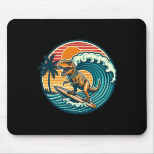 Funny Dinosaur Surfboard Beach Summer Surfing Trex Mouse Mat
