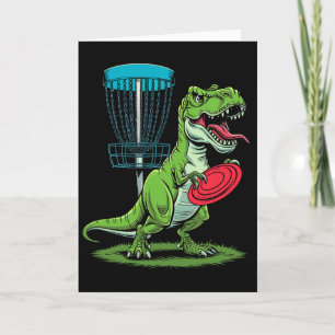Funny Dinosaur T-rex Disc Golf Player Sket Golfer Card