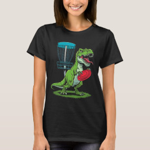 Funny Dinosaur T-rex Disc Golf Player Sket Golfer  T-Shirt