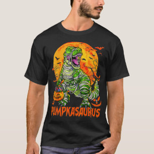 Funny Dinosaur T rex Mummy Pumpkin Halloween for K T-Shirt