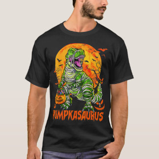 Funny Dinosaur T rex Mummy Pumpkin Halloween for K T-Shirt