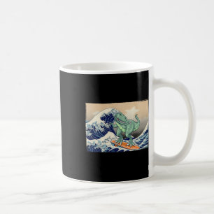Funny Dinosaur, T Rex Surfing, Dinosaur Art, Dinos Coffee Mug