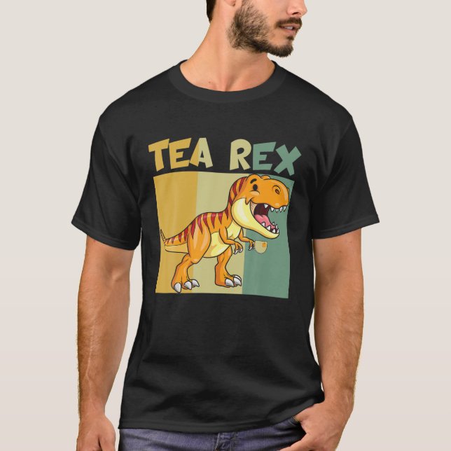 Funny Dinosaur Tea Rex T-Shirt (Front)
