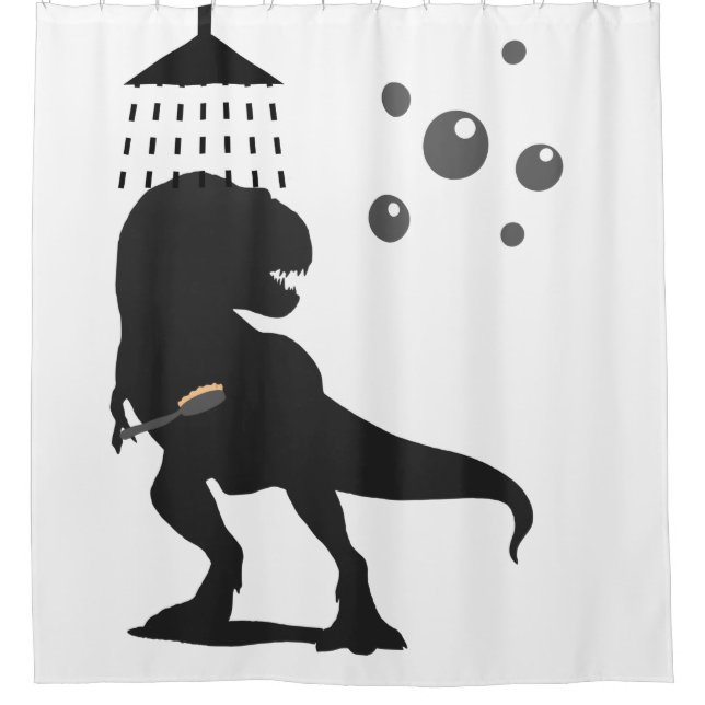 Funny Dinosaur Trex Jurassic Kids Shower curtain (Front)