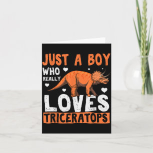 Funny Dinosaur Triceratops Apparel For Boys Card