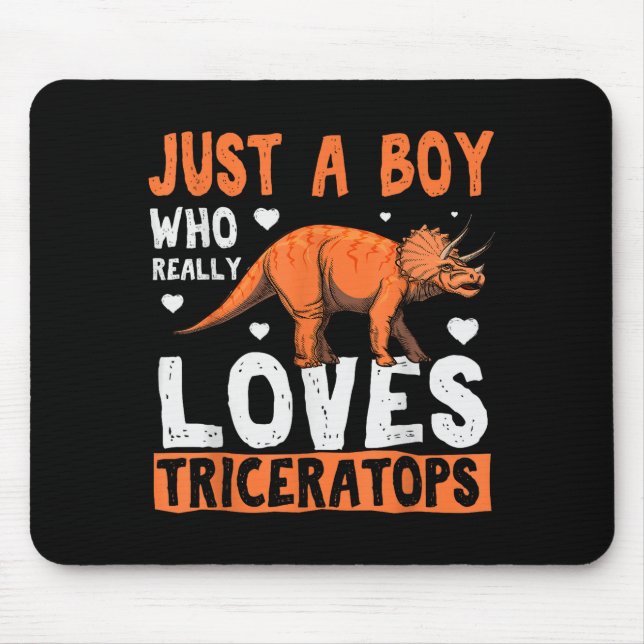 Funny Dinosaur Triceratops Apparel For Boys  Mouse Mat (Front)